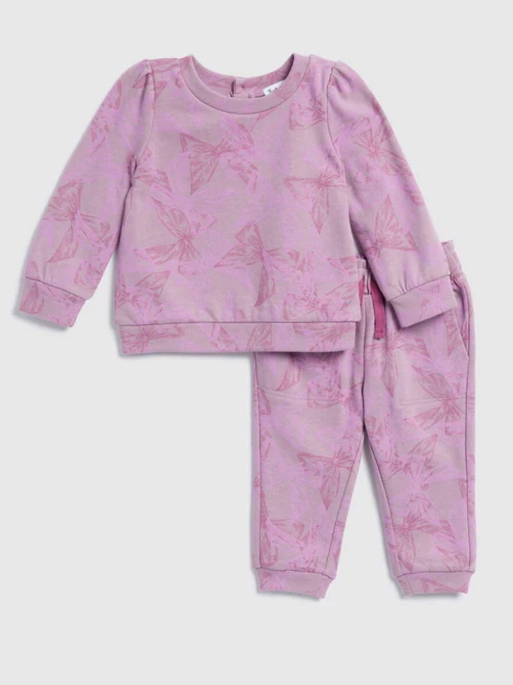 Splendid Baby Girls Infant Toddler Sweatsuit Sweats Joggers Bow Lilac Pink Set